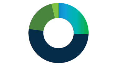 doughnut pie chart of job titles that participated in exhibition