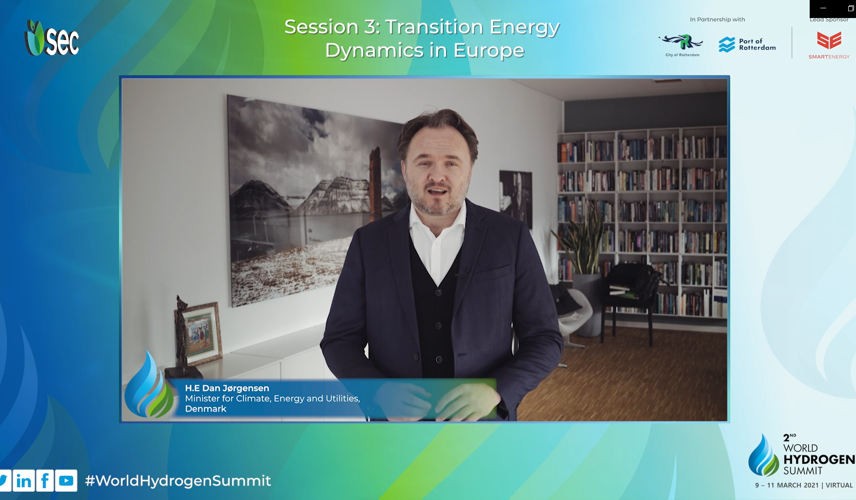 H.E. Dan Joergensen Minister of Climate, Energy & Utilities Denmark